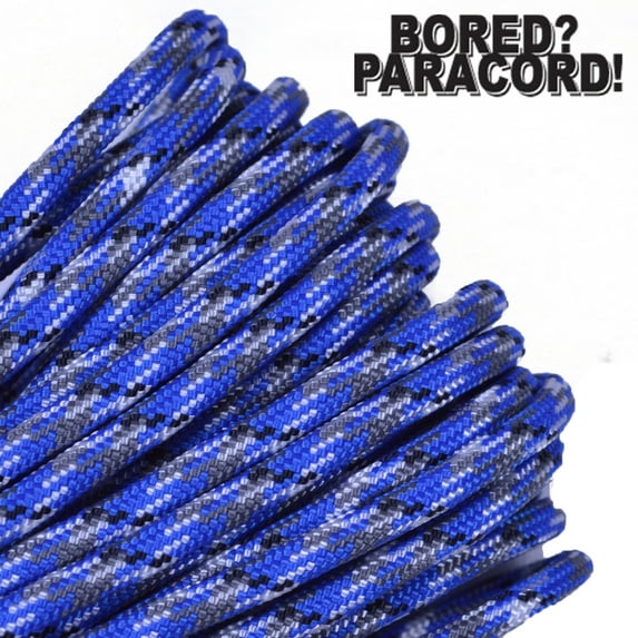 Bored Paracord Brand 550 lb Type III Paracord - New Blue Camo 1000 Feet