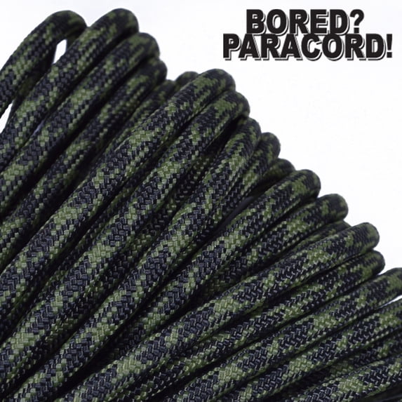 Bored Paracord Brand 550 lb Type III Paracord - Olive Drab & Moss Camo 10 Feet