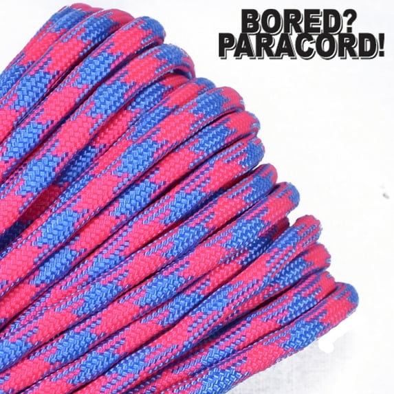 Bored Paracord Brand 550 lb Type III Paracord - Pink Sky Camo 50 Feet