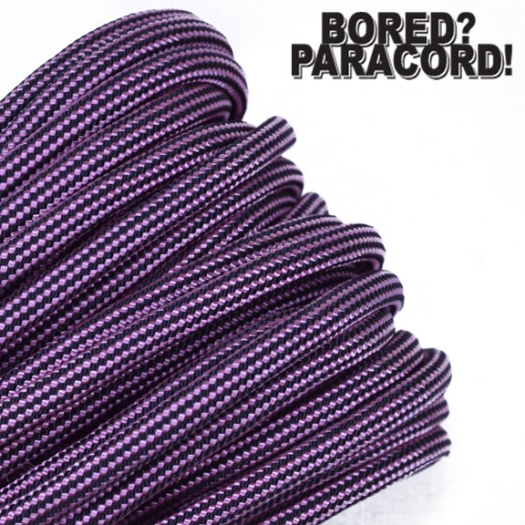 Bored Paracord Brand 550 lb Type III Paracord - Rose with Black Stripes 10 Feet