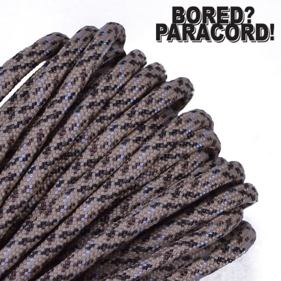 Bored Paracord Brand 550 lb Type III Paracord - Sand Camo 50 Feet