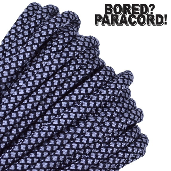 Bored Paracord Brand 550 lb Type III Paracord - Silver Diamonds 100 Feet
