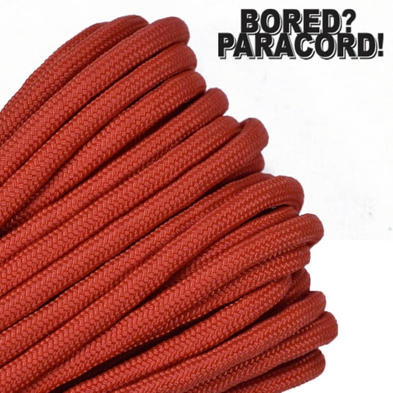 Bored Paracord Brand 550 lb Type III Paracord - Solar Orange 100 Feet