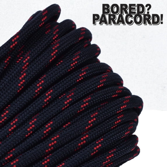 Bored Paracord Brand 550 lb Type III Paracord - Thin Red Line 50 Feet