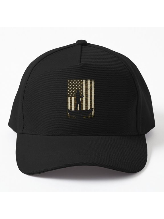 BoredKoalas Camo US Flag Baseball Cap, Vintage Fisherman Angler Fishing Gift Hat