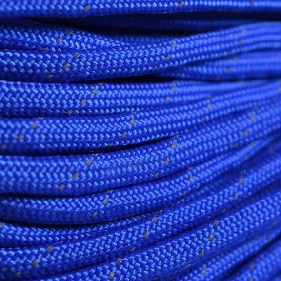 BoredParacord Brand 550 lb Reflective Tracer Royal Blue Paracord (100 feet)