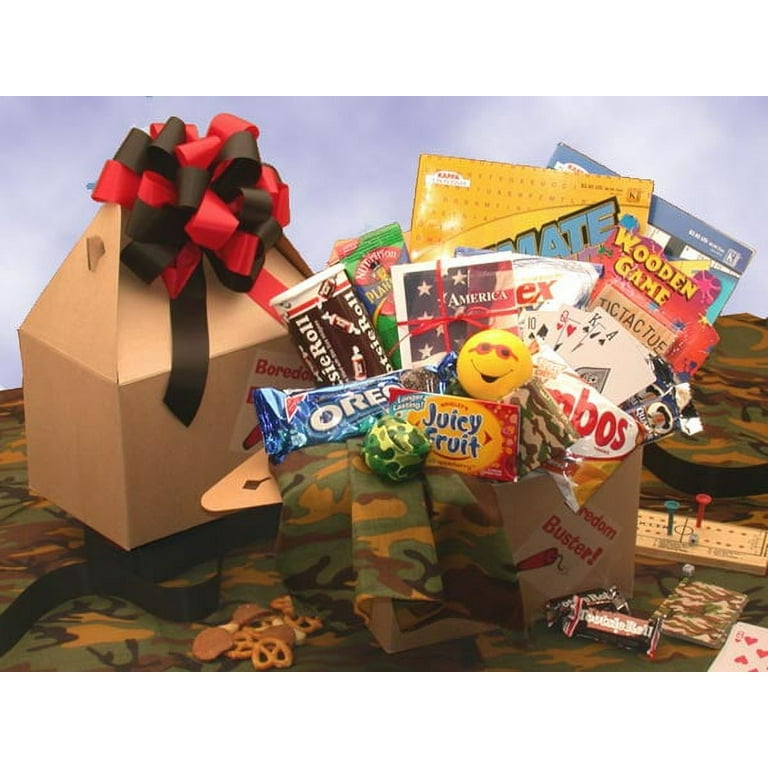 Boredom Buster Care Package Assorted Gift Basket with Snacks Puzzles and Games, Size: One Size