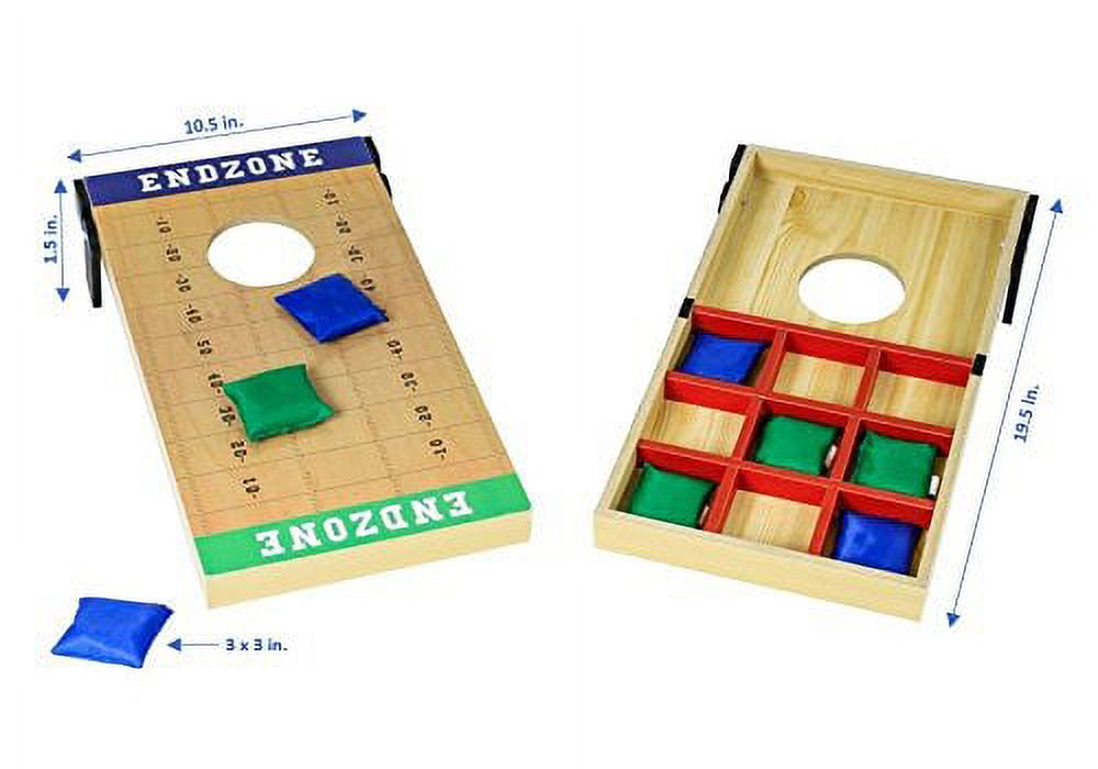 Boredom Busters 2 in 1 All Star Bean Bag Toss Tic Tac Toe and Cornhole Games for BBQs, Picnics