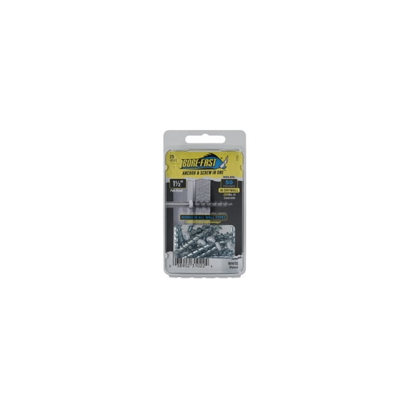 Hillman Bore-Fast 3/16 in. D X 1-1/2 in. L Steel Pan Head Screw and Anchor 25 pc