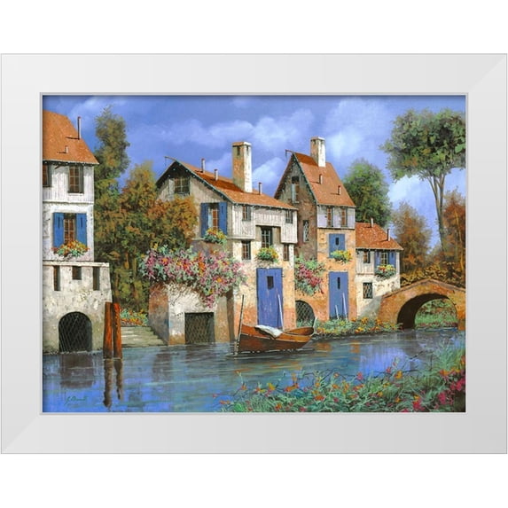 Borelli, Guido 24x19 White Modern Wood Framed Museum Art Print Titled - Borgo Tutto Blu