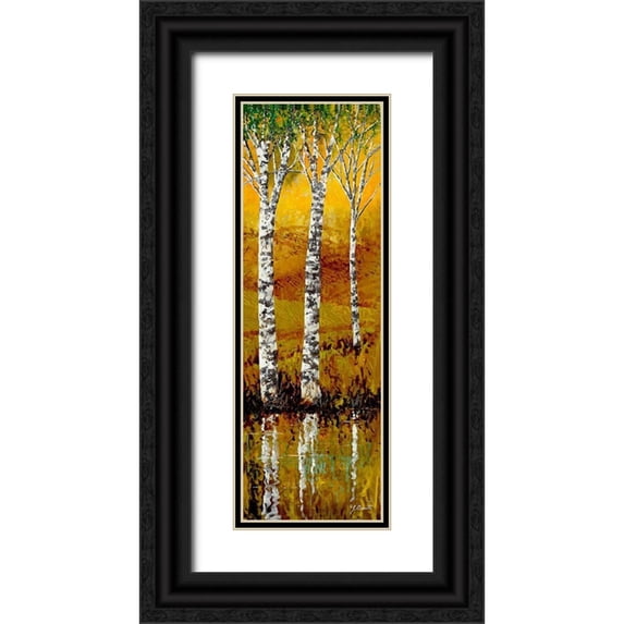 Borelli, Guido 7x14 Black Ornate Wood Framed with Double Matting Museum Art Print Titled - Betulle Chiare