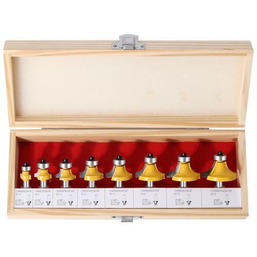 Boren 8-Piece Roundover Router Bit Set- 1/4" Shank, Roundover Edging Router Bit Set 1/16", 1/8",3/16", 1/4", 5/16", 3/8", 7/16", 1/2" Radius 8pcs.$$Tools & Hardware Other