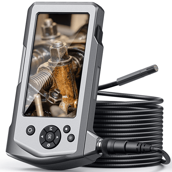 Borescope, 16.5FT Industrial Endoscope Camera 0.21" Waterproof Teslong Inspection Camera with Lights 4.5" Monitor, NTS450A