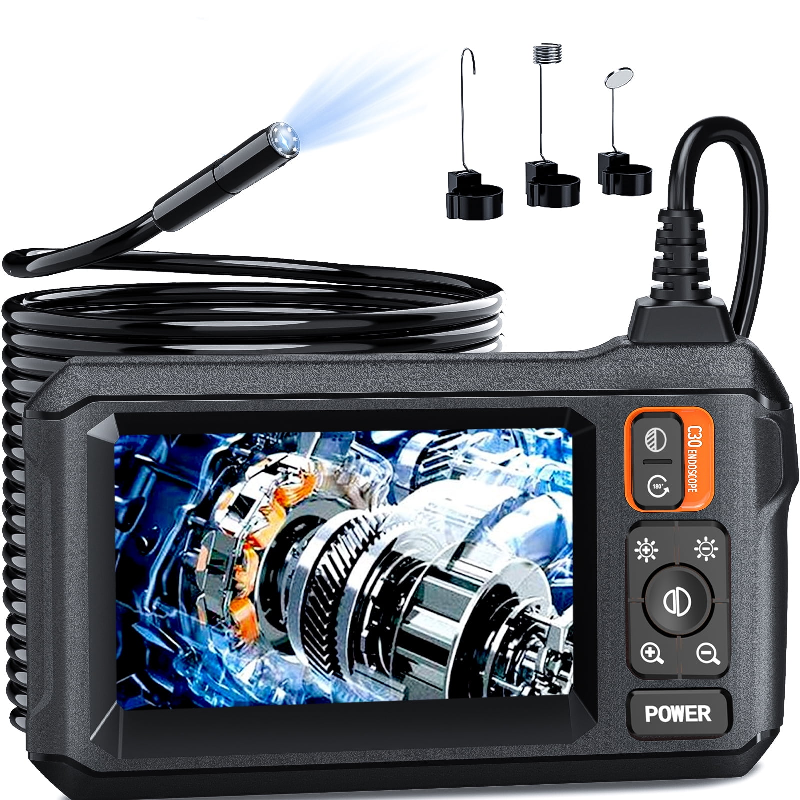 Borescope Camera With Light, IP67 Waterproof Endoscope Camera With Light, 1080P HD Inspection Camera, 45ft Snake Camera, Gadgets For Men (4.3"), Single Lens And Dual Lens Options