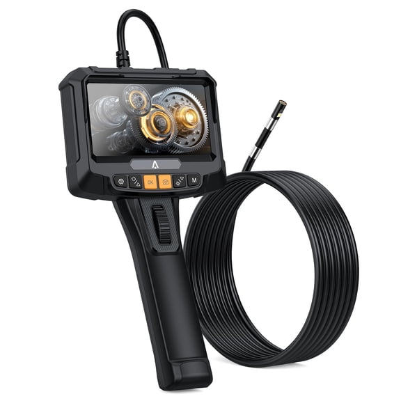 Borescope Endoscope Inspection Camera, Steerable Single-Lens 2m Cable, 8.5mm Probe, ABS+PC Industrial Scope for Pipe Checks, Wall Cavities, Auto Repair