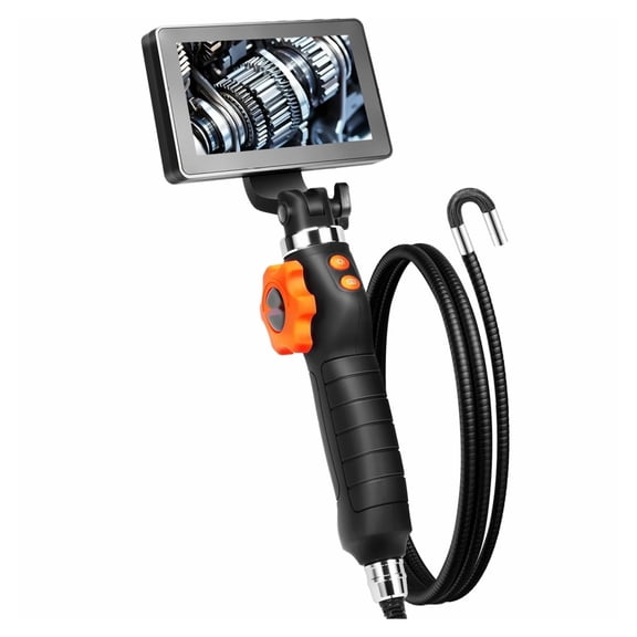 Borescope Inspection Camera 5" IPS Screen, 4.9FT Articulating Probe, 0.25" Lens - for Automotive, HVAC, Plumbing & Wall Inspection