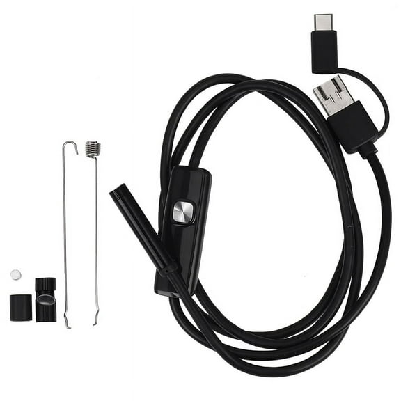 Borescope Inspection Camera Built-in 6 LEDs IP67 Waterproof USB Type-C Endoscope for Android Smartphones/PC(1M 7Mm)