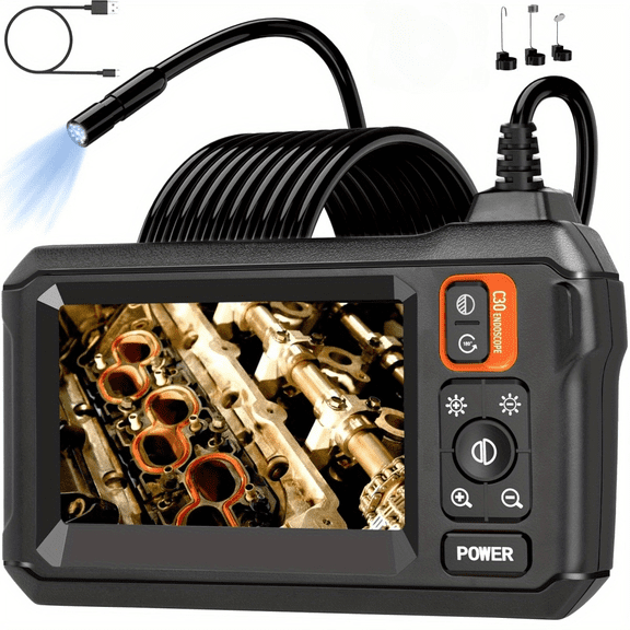 Borescope Camera with Light, 1080P HD Borescope, 4.3" IPS screen,IP67 Waterproof Snake Camera Ideal for Inspecting Walls, Vents, Automotive Engines, Pipes A Great Gift Tool for Men