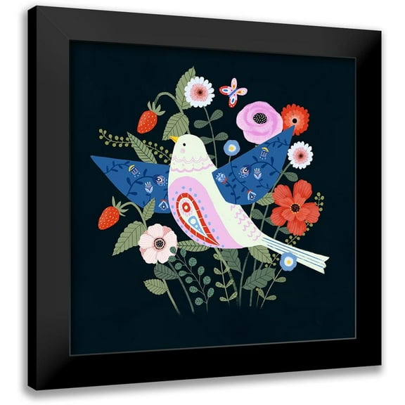 Borges, Victoria 12x12 Black Modern Framed Museum Art Print Titled - Folk Garden II