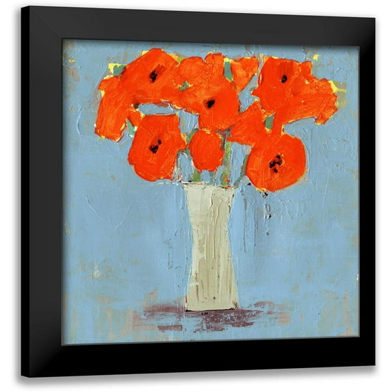 Borges, Victoria 12x12 Black Modern Framed Museum Art Print Titled - Orange Poppy Impression II
