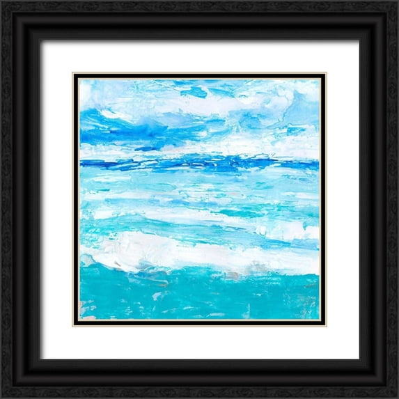 Borges, Victoria 12x12 Black Ornate Wood Framed with Double Matting Museum Art Print Titled - Cerulean Sea II