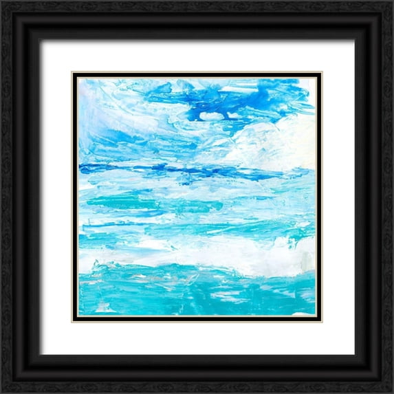 Borges, Victoria 12x12 Black Ornate Wood Framed with Double Matting Museum Art Print Titled - Cerulean Sea I