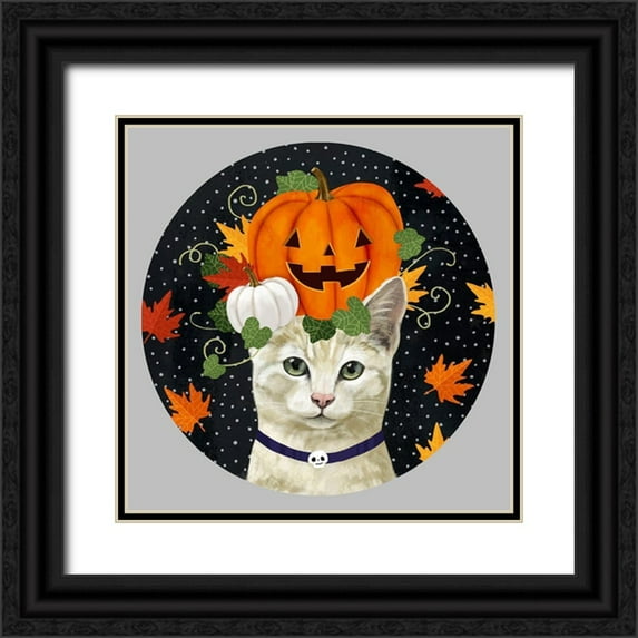 Borges, Victoria 12x12 Black Ornate Wood Framed with Double Matting Museum Art Print Titled - Halloween Pets Collection C