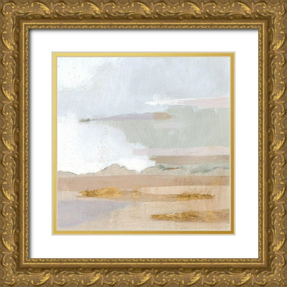 Borges, Victoria 12x12 Gold Ornate Wood Framed with Double Matting Museum Art Print Titled - Abstract Coastland I