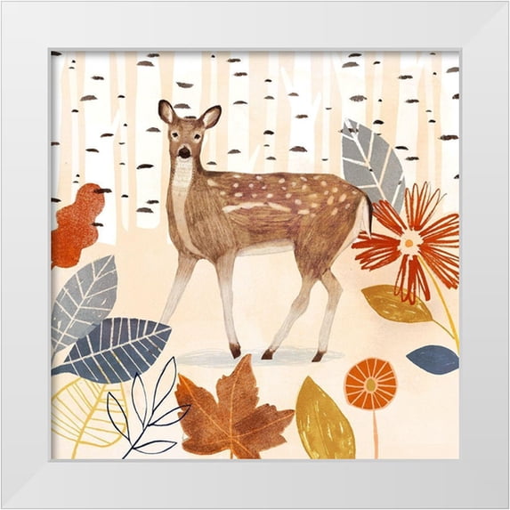 Borges, Victoria 12x12 White Modern Wood Framed Museum Art Print Titled - Cozy Autumn Woodland II