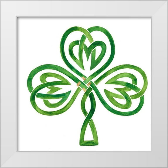Borges, Victoria 12x12 White Modern Wood Framed Museum Art Print Titled - Gilded Shamrock III