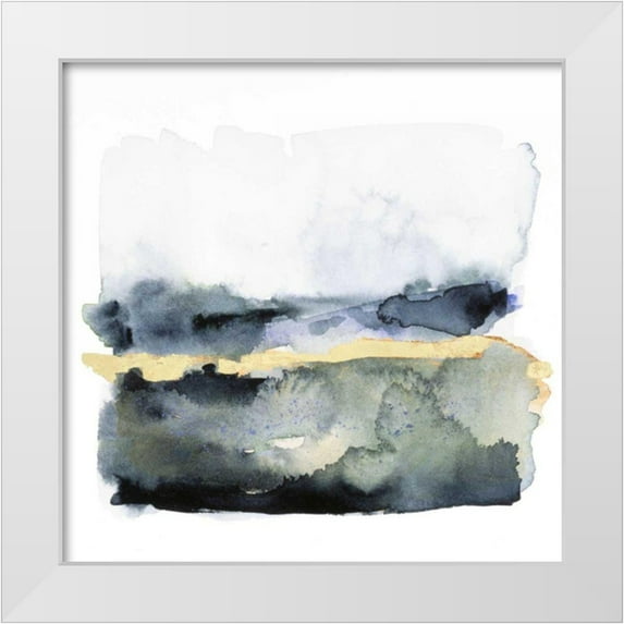 Borges, Victoria 12x12 White Modern Wood Framed Museum Art Print Titled - Golden Indigo II