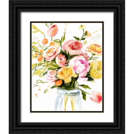 Borges, Victoria 12x14 Black Ornate Wood Framed with Double Matting Museum Art Print Titled - Loose Arrangement I