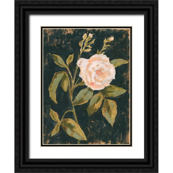 Borges, Victoria 12x14 Black Ornate Wood Framed with Double Matting Museum Art Print Titled - Moody Blooms I