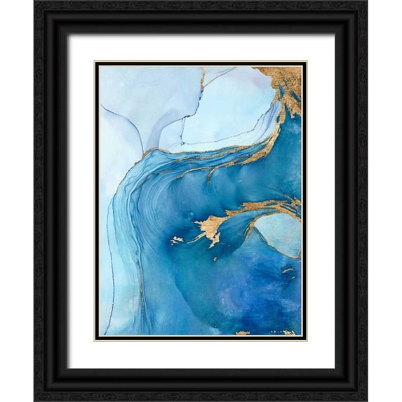 Borges, Victoria 12x14 Black Ornate Wood Framed with Double Matting Museum Art Print Titled - Sea Whirl I