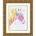 thumbnail image 1 of Borges, Victoria 12x14 Gold Ornate Wood Framed with Double Matting Museum Art Print Titled - Fluorescent Zebra II, 1 of 4