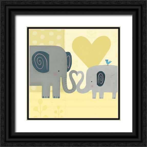 Borges, Victoria 15x15 Black Ornate Wood Framed with Double Matting Museum Art Print Titled - Mama and Me III