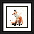 thumbnail image 1 of Borges, Victoria 15x15 Black Ornate Wood Framed with Double Matting Museum Art Print Titled - Watercolor Fox I, 1 of 4