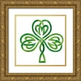 thumbnail image 1 of Borges, Victoria 15x15 Gold Ornate Wood Framed with Double Matting Museum Art Print Titled - Gilded Shamrock III, 1 of 4