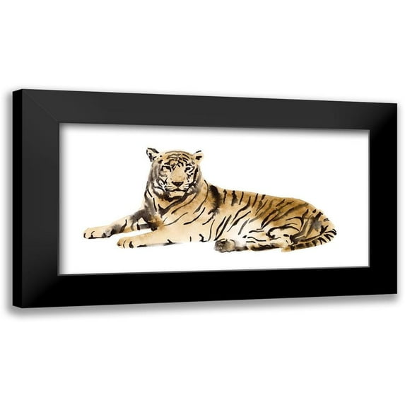 Borges, Victoria 18x11 Black Modern Framed Museum Art Print Titled - Watercolor Tiger I