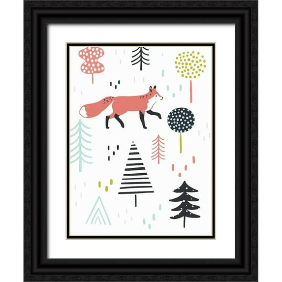 Borges, Victoria 19x24 Black Ornate Wood Framed with Double Matting Museum Art Print Titled - Fox Forest I