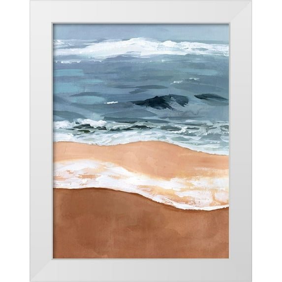 Borges, Victoria 19x24 White Modern Wood Framed Museum Art Print Titled - Shore Layers II