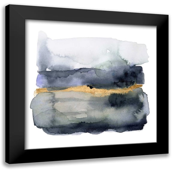 Borges, Victoria 20x20 Black Modern Framed Museum Art Print Titled - Golden Indigo I
