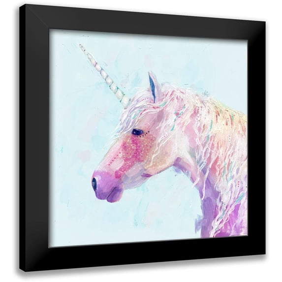 Borges, Victoria 20x20 Black Modern Framed Museum Art Print Titled - Mystic Unicorn II