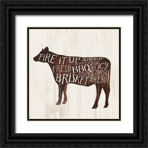 Borges, Victoria 20x20 Black Ornate Wood Framed with Double Matting Museum Art Print Titled - Farmhouse BBQ II