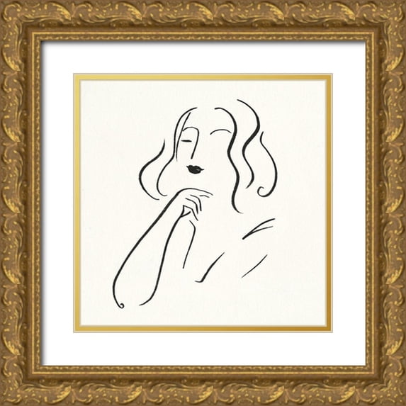 Borges, Victoria 20x20 Gold Ornate Wood Framed with Double Matting Museum Art Print Titled - Simple Study I