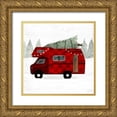 thumbnail image 1 of Borges, Victoria 20x20 Gold Ornate Wood Framed with Double Matting Museum Art Print Titled - Yuletide Camper II, 1 of 4