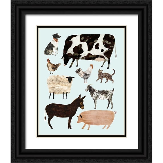 Borges, Victoria 20x24 Black Ornate Wood Framed with Double Matting Museum Art Print Titled - Barnyard Buds I