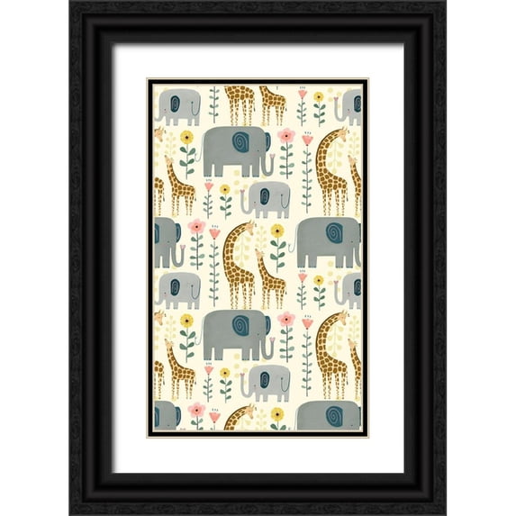 Borges, Victoria 21x32 Black Ornate Wood Framed with Double Matting Museum Art Print Titled - Mama and Me Collection E