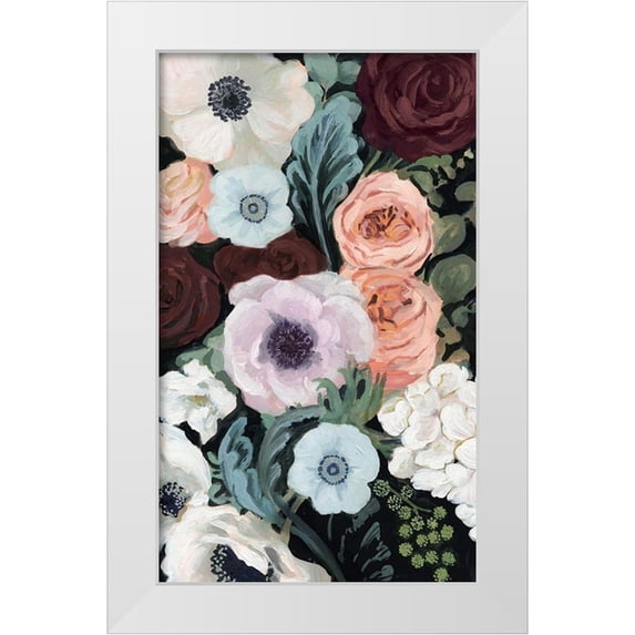Borges, Victoria 21x32 White Modern Wood Framed Museum Art Print Titled - Floral Nocturne II