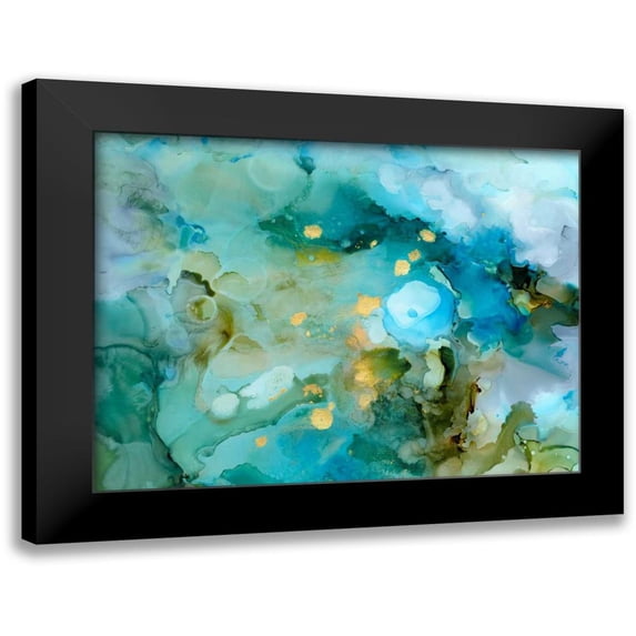 Borges, Victoria 24x19 Black Modern Framed Museum Art Print Titled - Aqua Brume II
